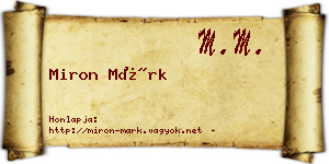 Miron Márk névjegykártya